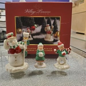 Mistletoe Park series snowman and children